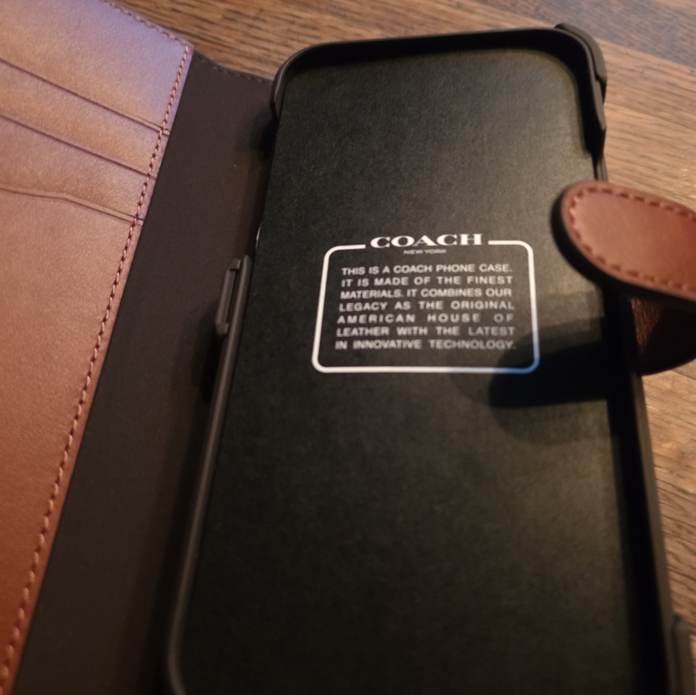 Unopened New Sealed  iPhone 12 12 Pro Coach Wallet Phone Case Tan Signature Le… - Picture 9 of 10